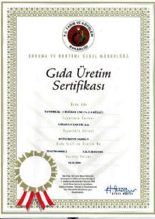 Food Production and Registration Certificate